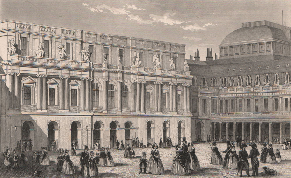 PARIS. Palais Royal I. BICKNELL 1845 old antique vintage print picture